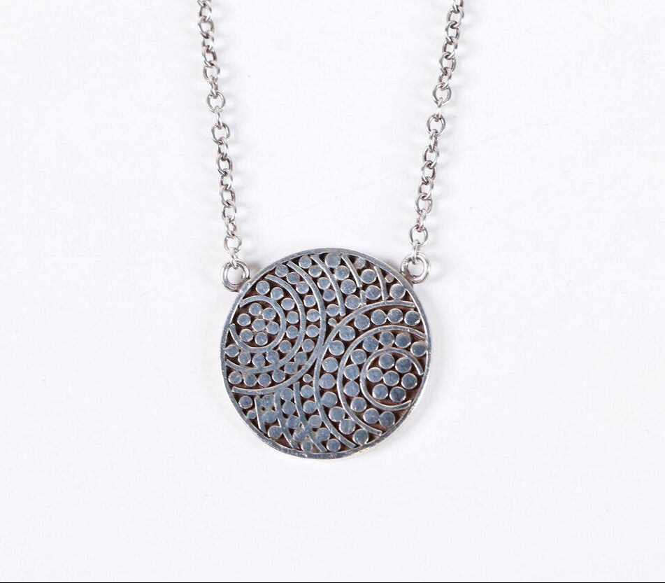 Sterling and 18K Gold Plate Medium Disc Pendant