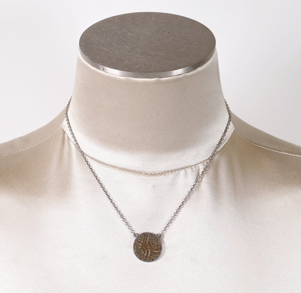 Sterling and 18K Gold Plate Medium Disc Pendant