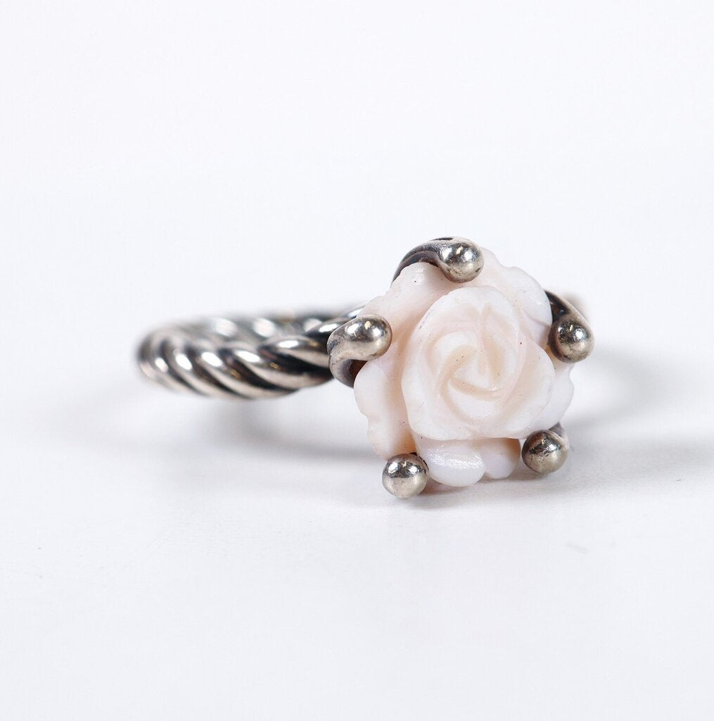 Sterling and Carved 'Rose Reminder' Ring (6.75)