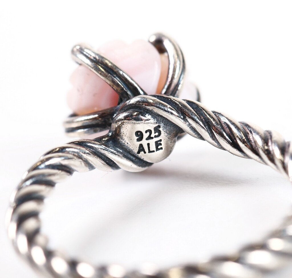 Sterling and Carved 'Rose Reminder' Ring (6.75)