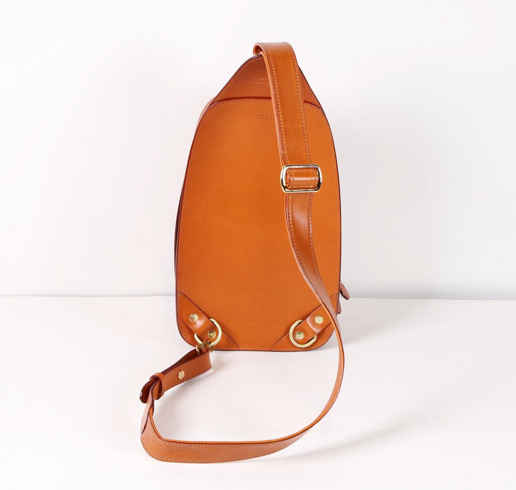 Brown Leather Cross Body Backpack