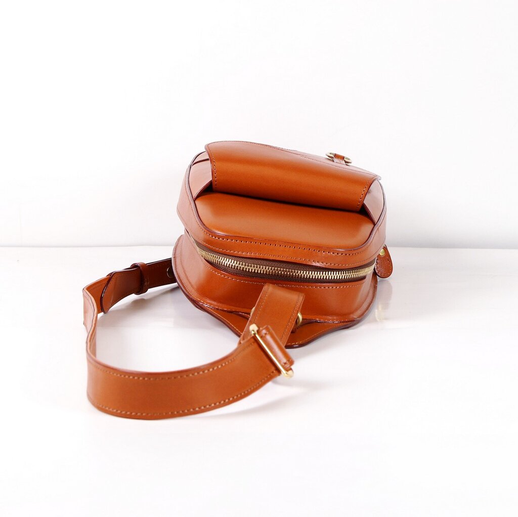 Brown Leather Cross Body Backpack