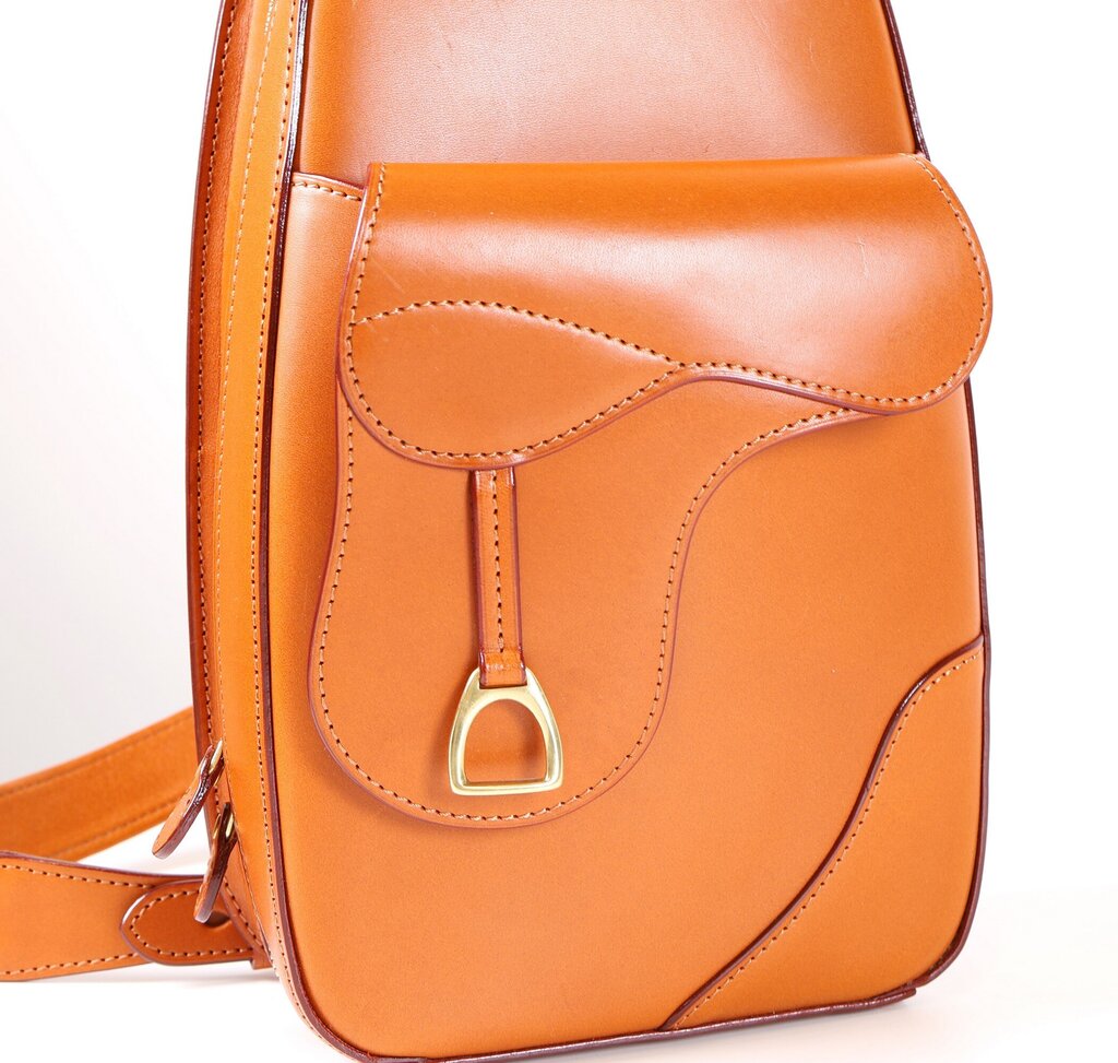 Brown Leather Cross Body Backpack
