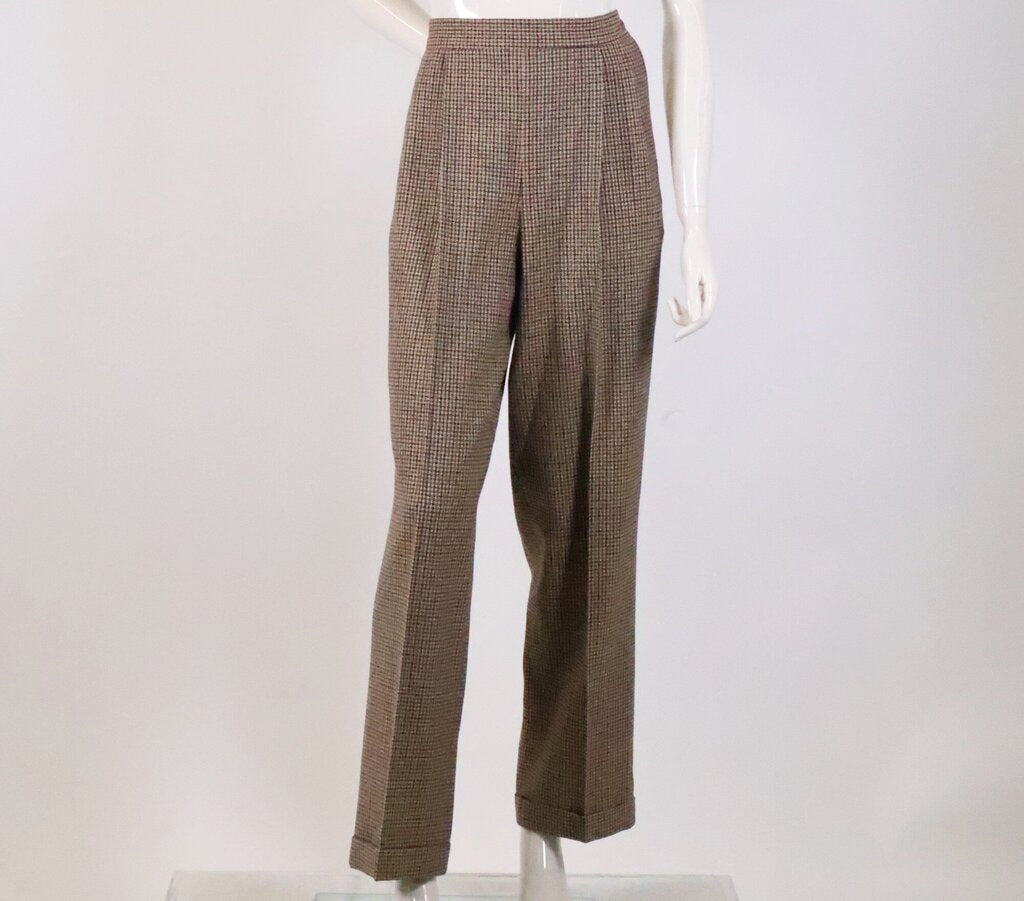 Brown Houndstooth Cuffed Trouser (M)