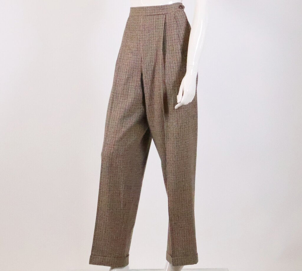 Brown Houndstooth Cuffed Trouser (M)