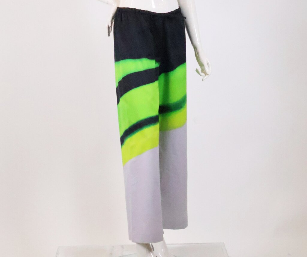 Green Black and Grey Wide Leg Pants (S)