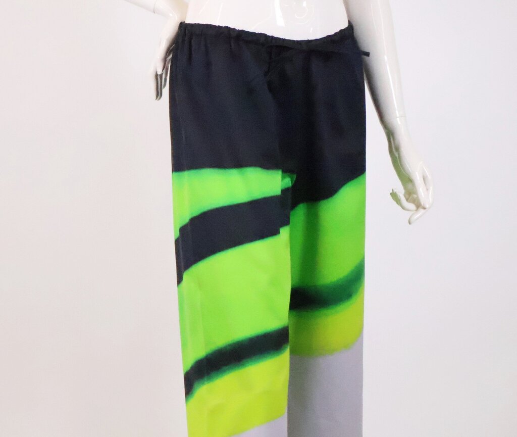 Green Black and Grey Wide Leg Pants (S)