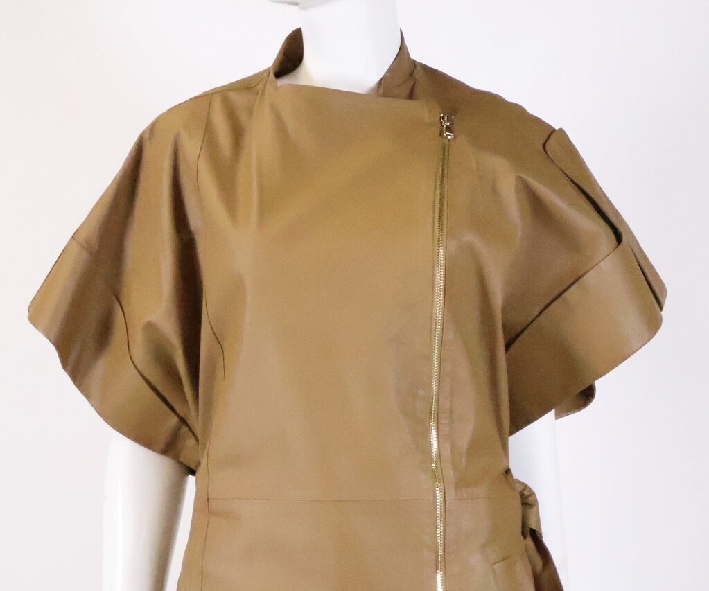 Light Brown Leather and Zipper Dress (XS)