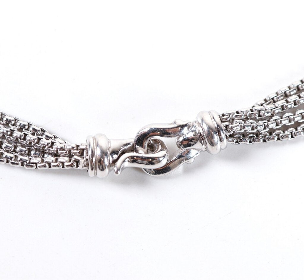 Sterling and Pearl Multi Strand 34" Necklace