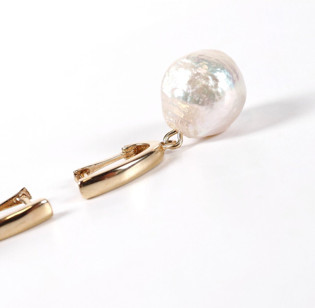 14K and Baroque Pearl Earrings