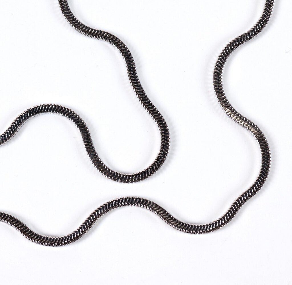 Sterling and Onyx Pendant on Snake Chain