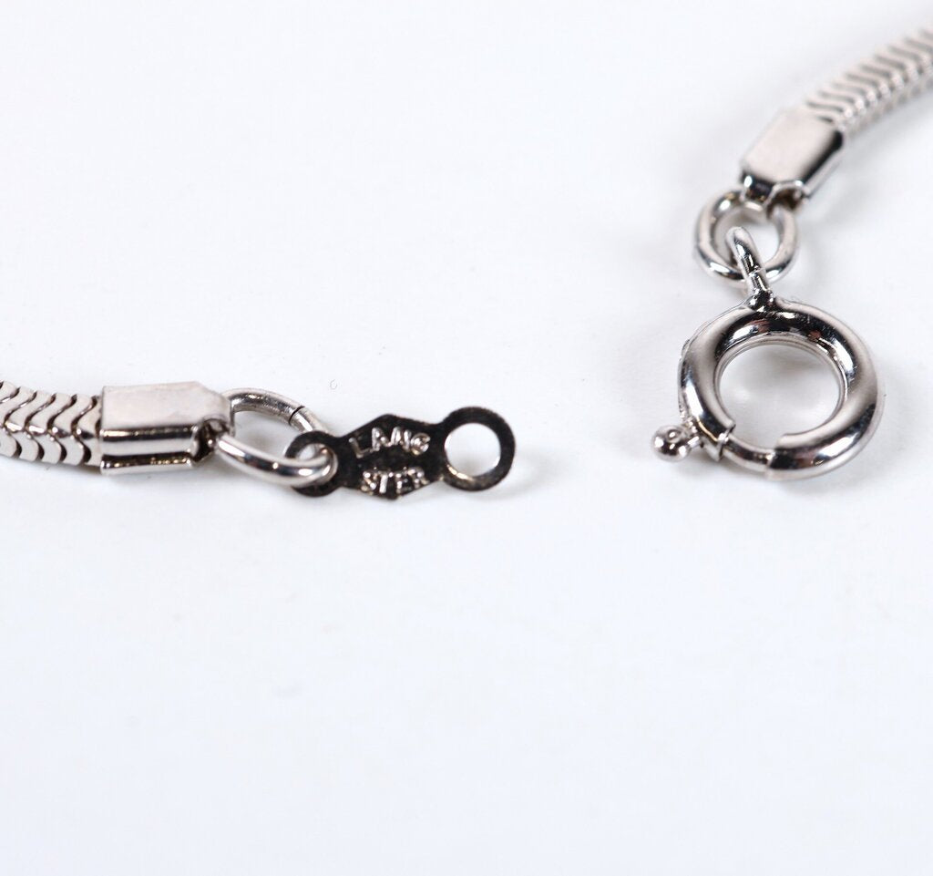 Sterling and Onyx Pendant on Snake Chain