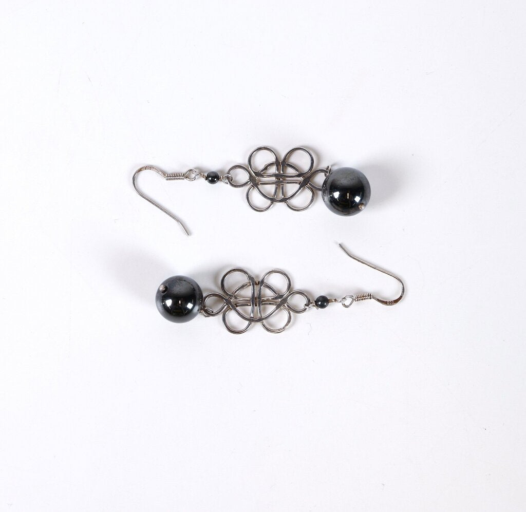 Sterling and Hematite Celtic Inspired Earrings