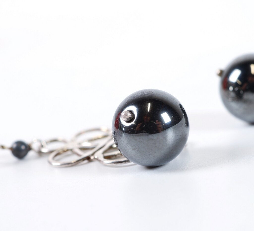 Sterling and Hematite Celtic Inspired Earrings