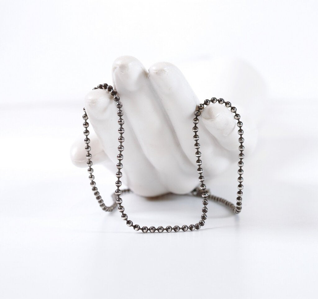 Sterling Beaded 18" Ball Chain