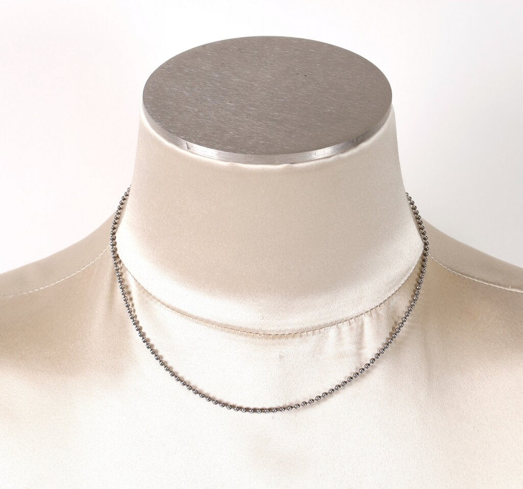 Sterling Beaded 18" Ball Chain