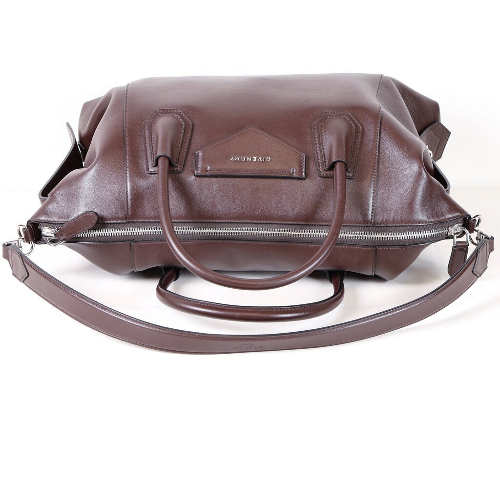 Burgundy Tote with Crossbody Strap