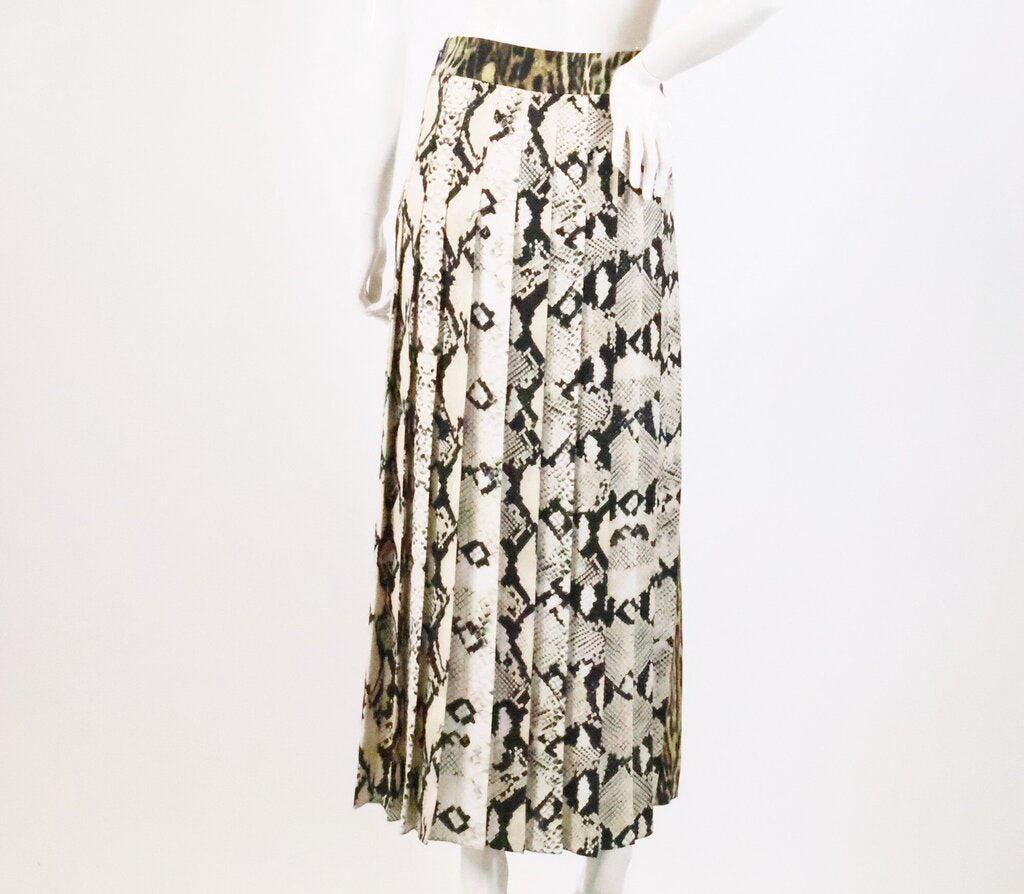 (40) Leopard/Snake Pleated Maxi Skirt