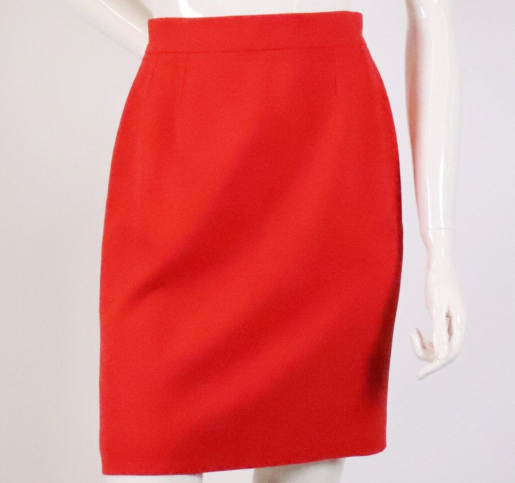 Chanel Red Short Pencil Skirt (S)
