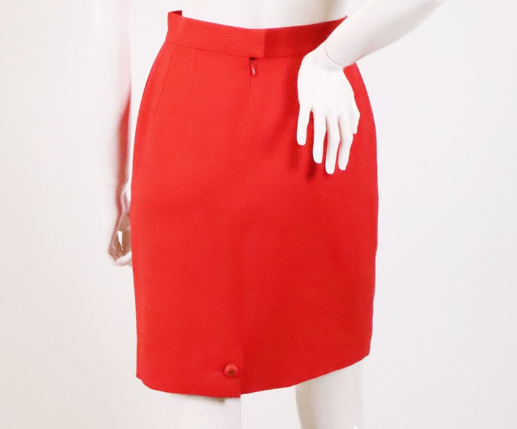 Chanel red short pencil skirt (size 38)