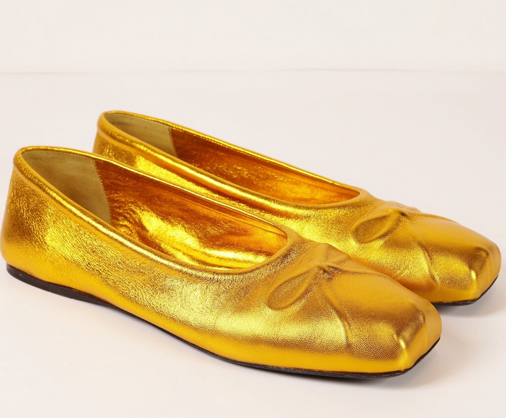 (11/41) Gold Foil Ballet Flat