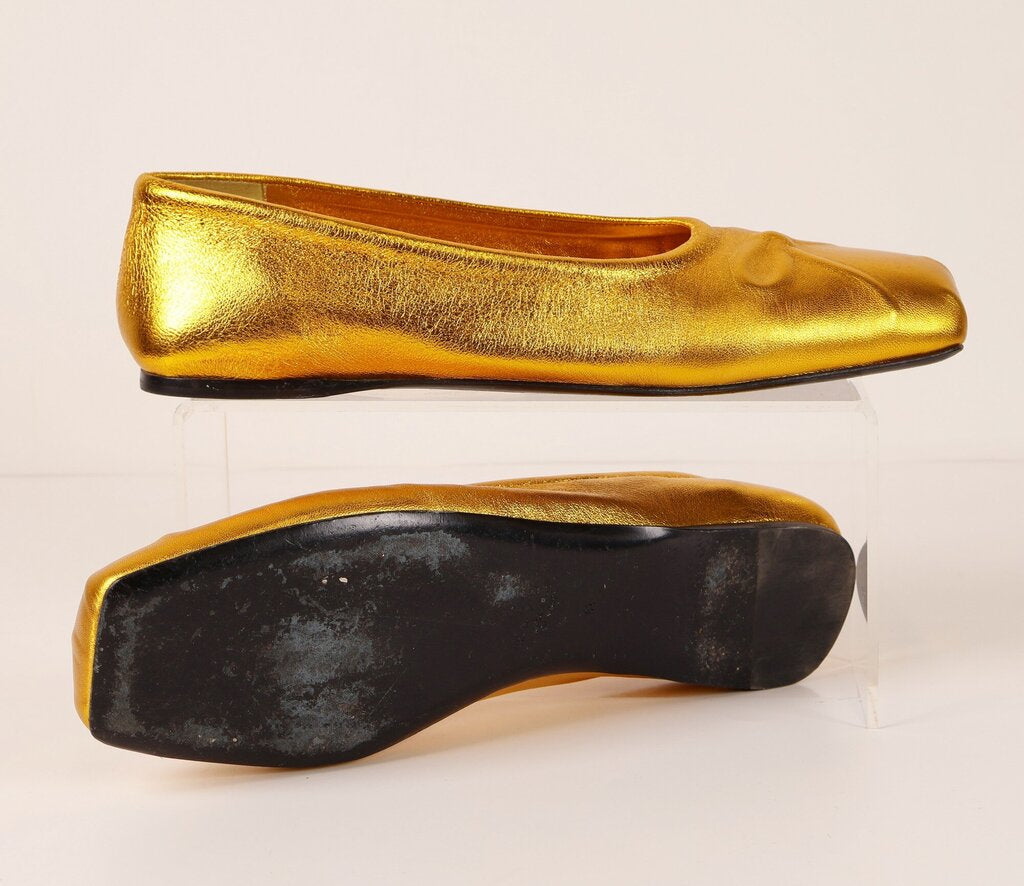 (11/41) Gold Foil Ballet Flat