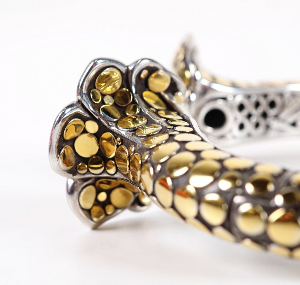 Sterling and 18K Gold Accent Ayu Dot Frangipani Cuff