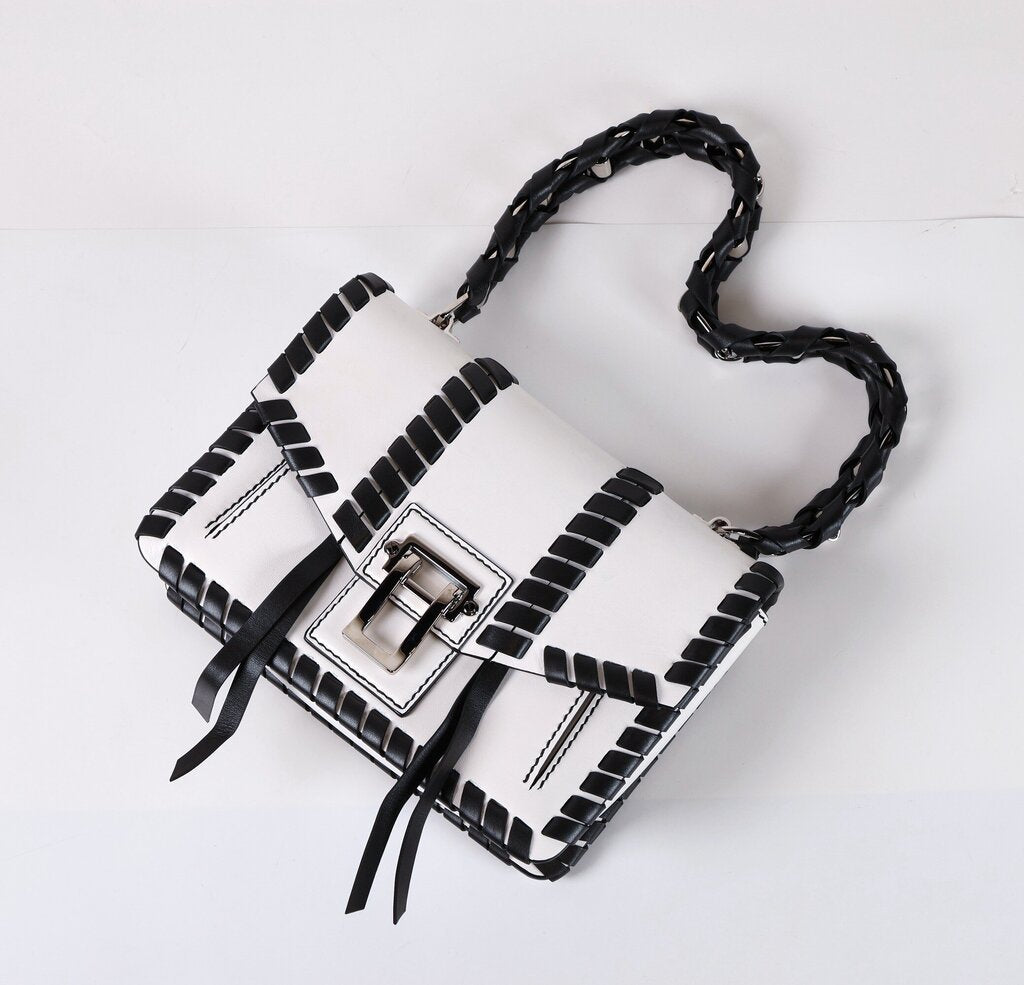 Black and White Hava Shoulder Bag