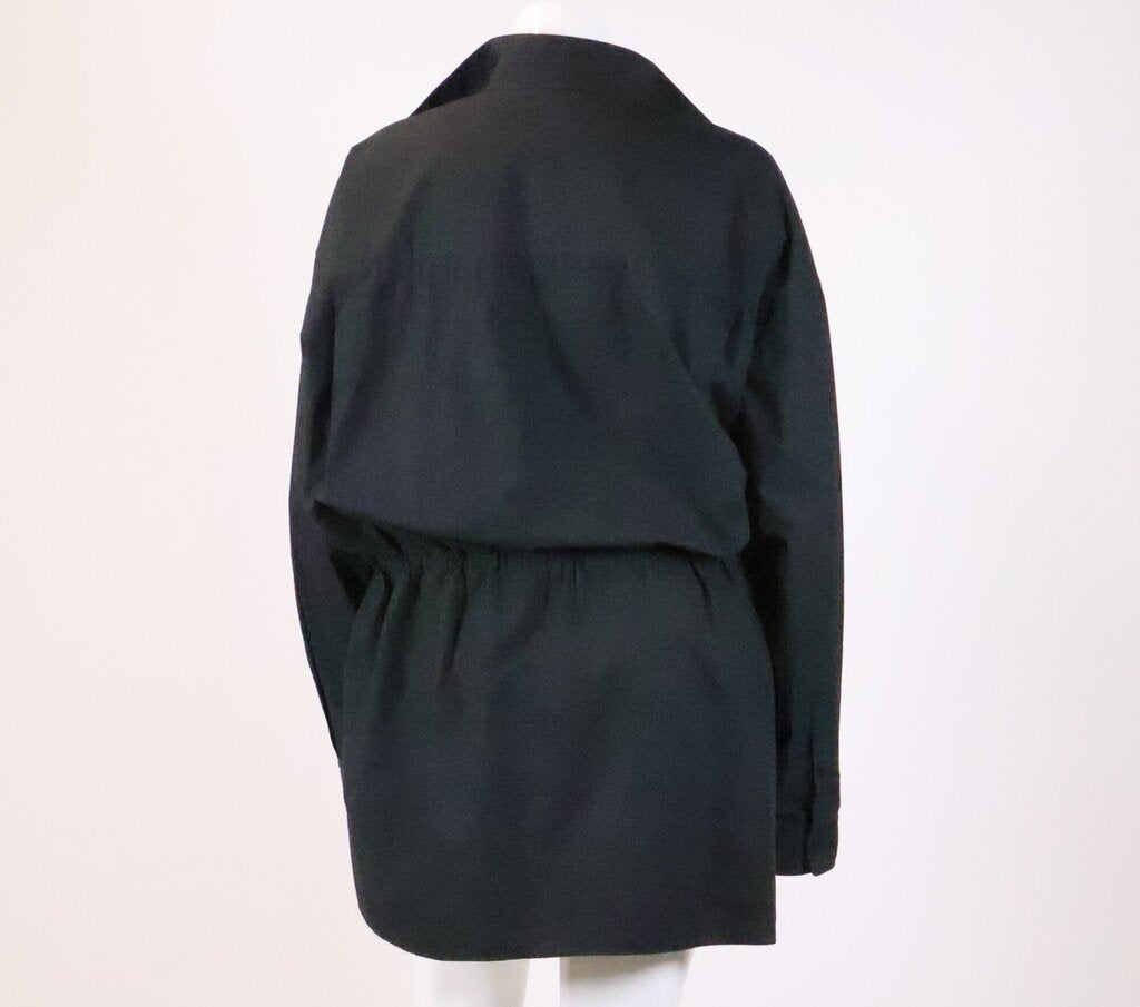 Black Asymmetric Poplin Tunic (M)
