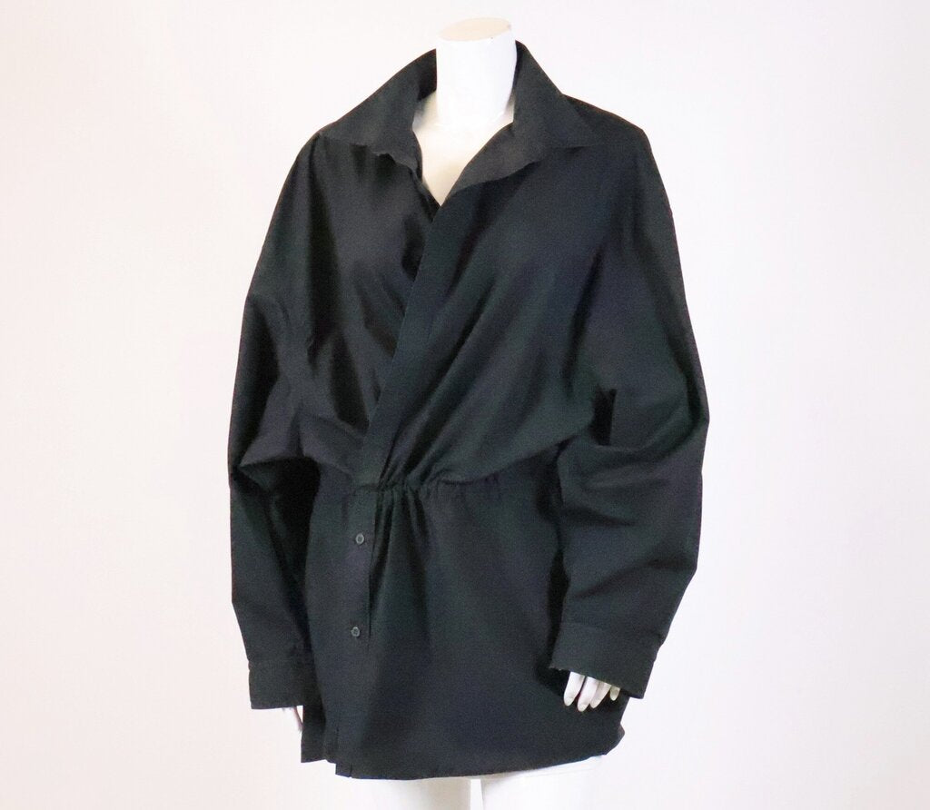 Black Asymmetric Poplin Tunic (M)