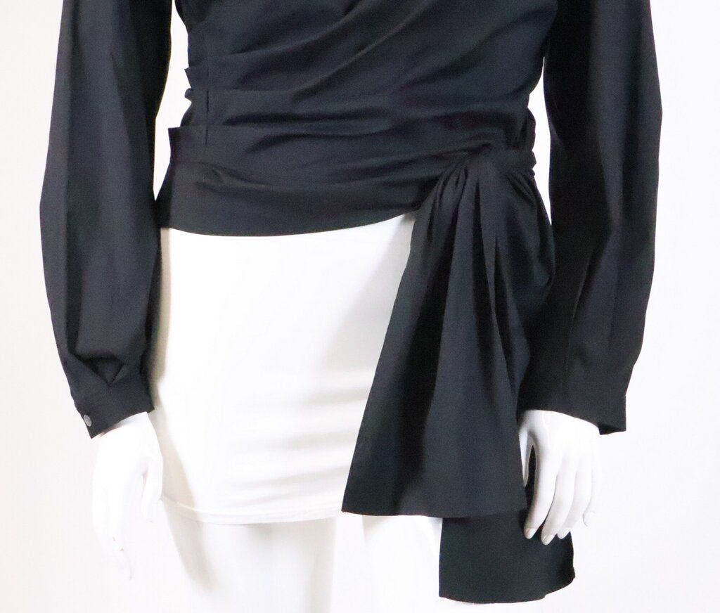 Black Cotton Wrap Top (XL)