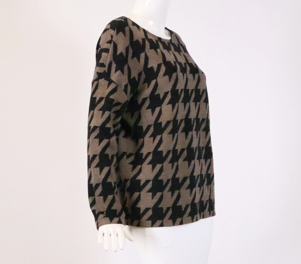 Tan and Black Houndstooth Sweater (S)