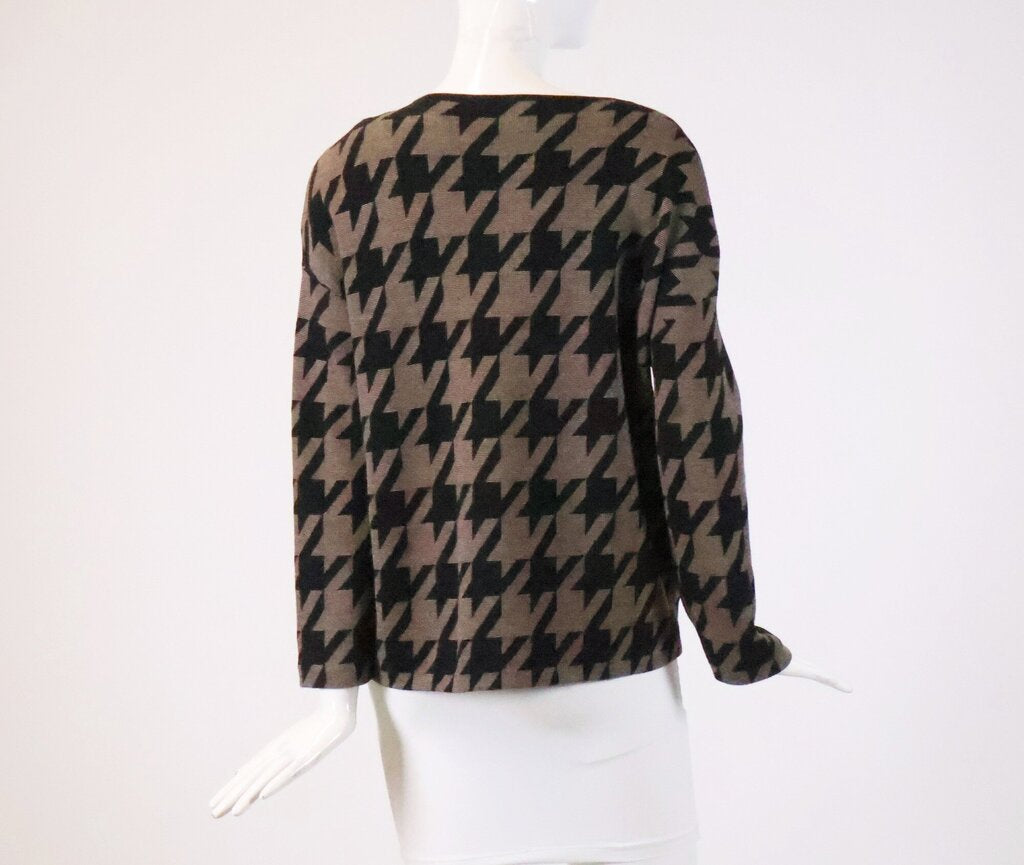 Tan and Black Houndstooth Sweater (S)