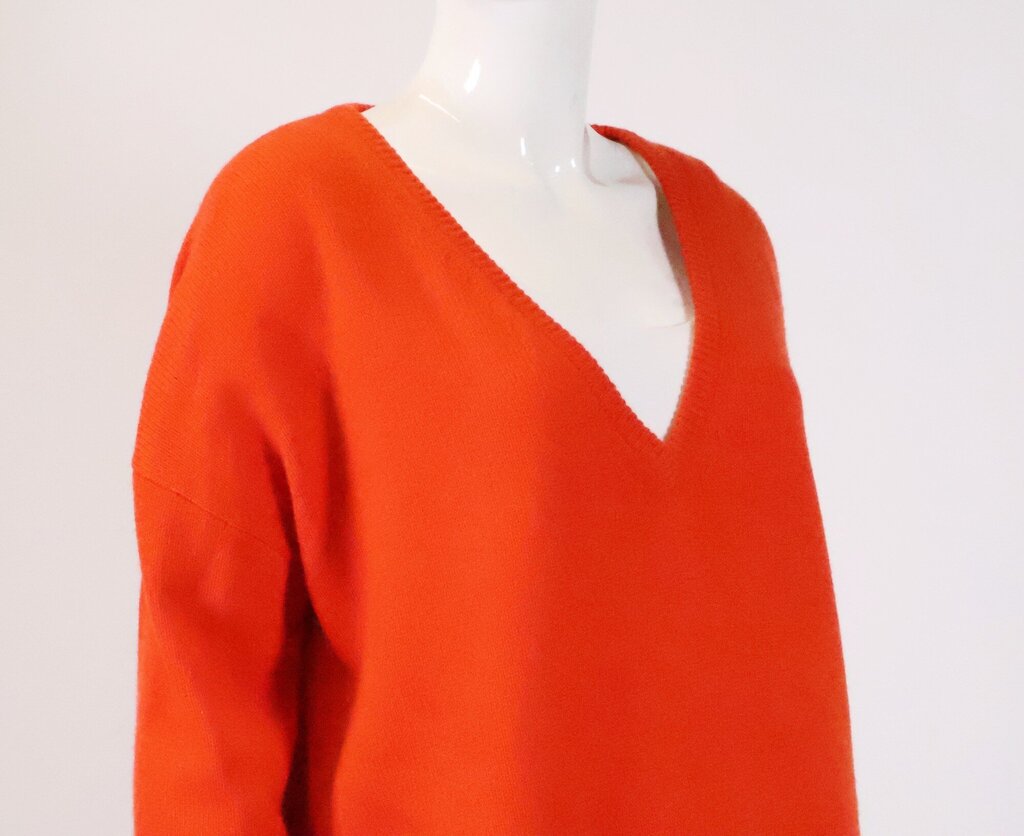 Bright Orange V-Neck Sweater (M)