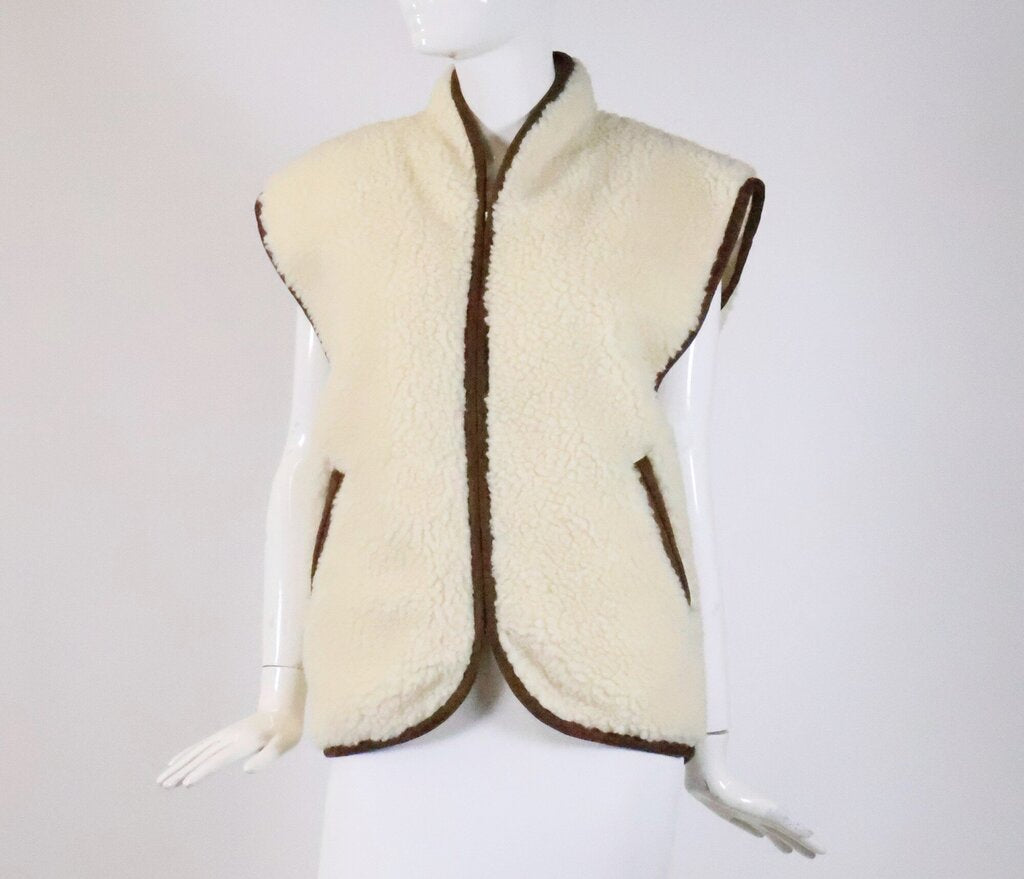 White Shearling Vest (XS)