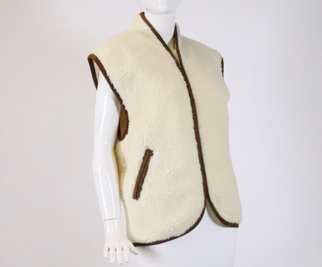 White Shearling Vest (XS)