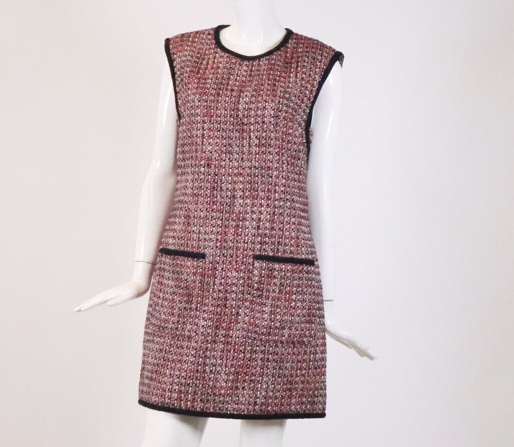 Red and Navy Tweed 'Ravena' Dress (M)