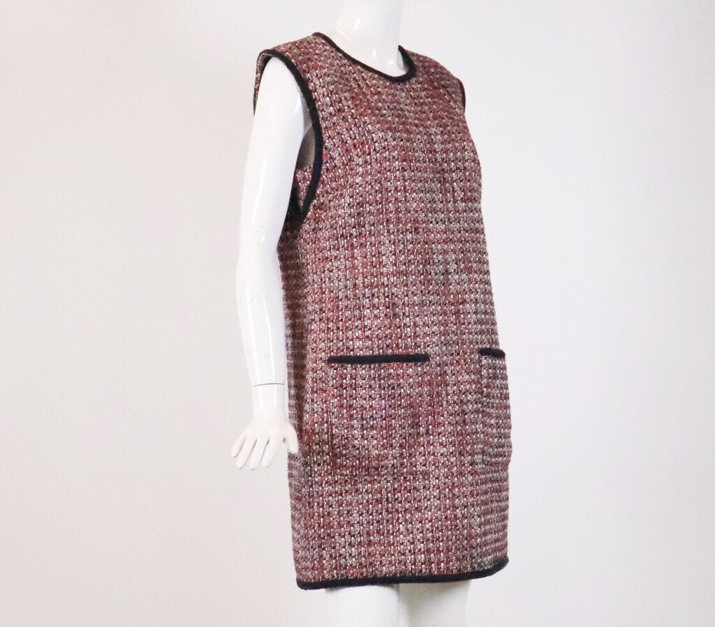 Red and Navy Tweed 'Ravena' Dress (M)