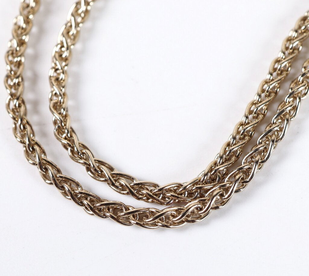A24 B gold tone classic double Cs on rope chain