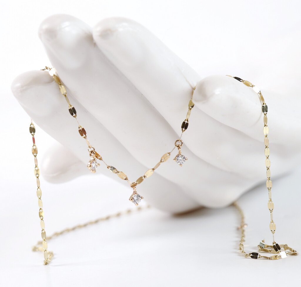 14K and Diamond Trio on Confetti Chain