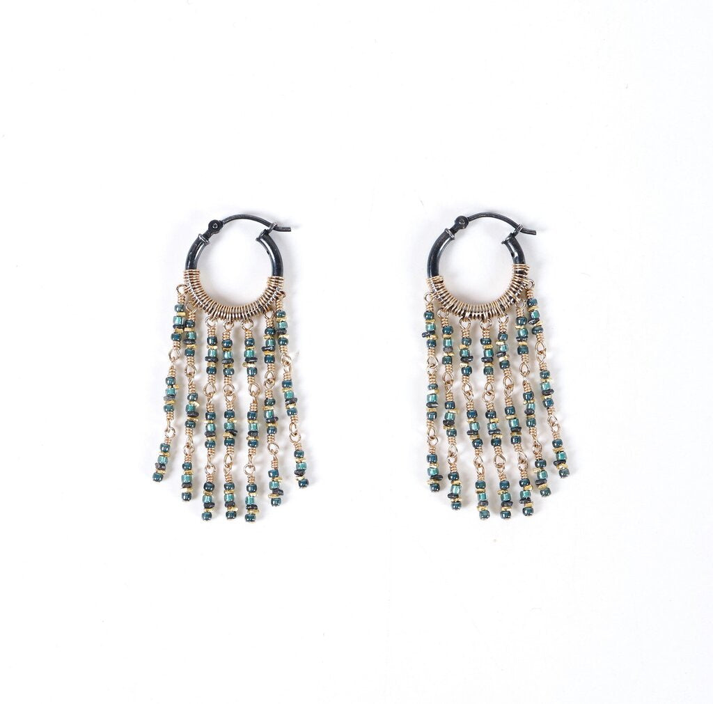 Beaded Fringe Hoops