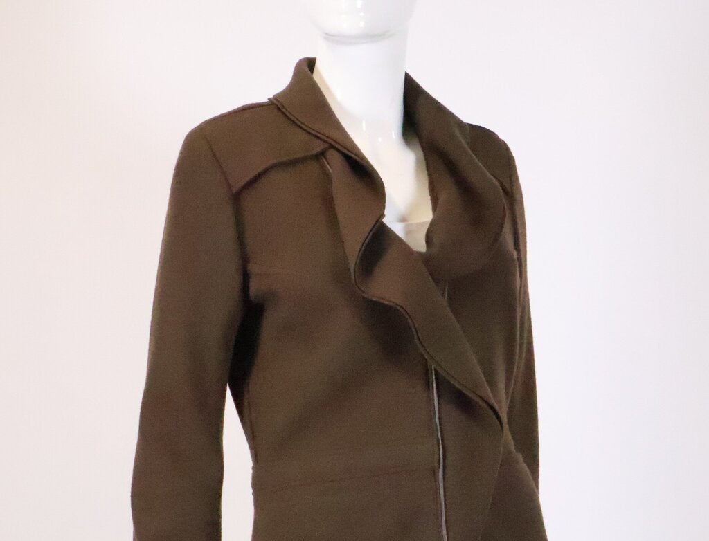 Brown Wool Ruffle Jacket (M)