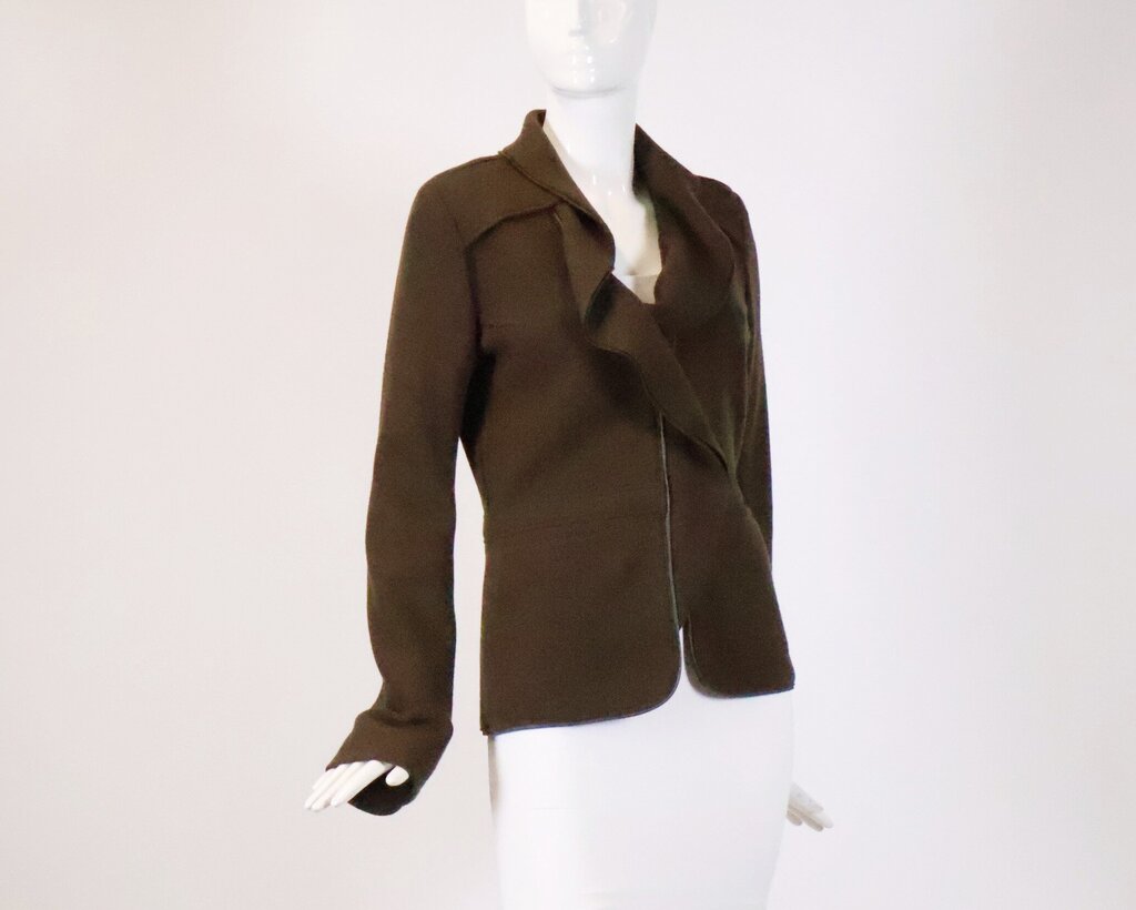 Brown Wool Ruffle Jacket (M)
