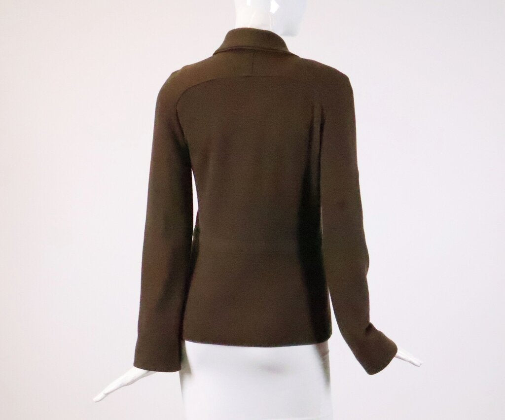 Brown Wool Ruffle Jacket (M)