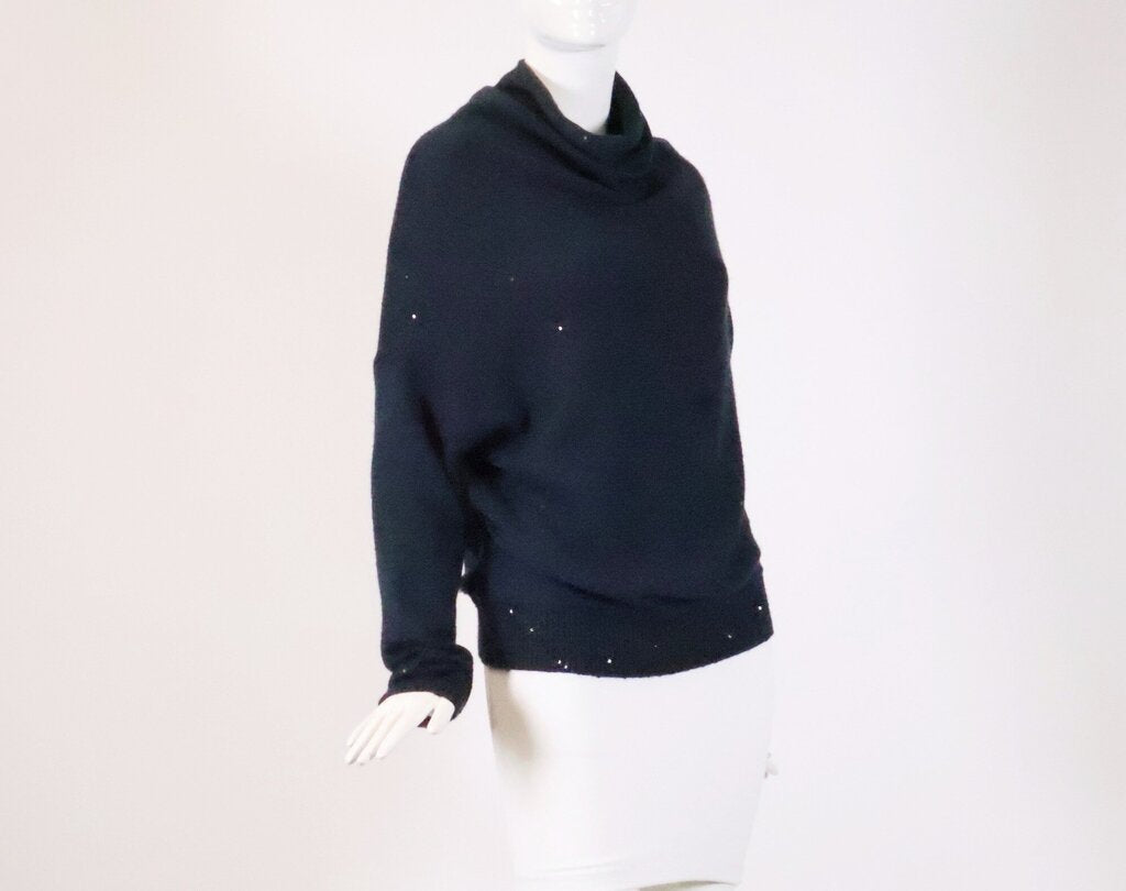 Navy and Sequin Turtleneck Sweater (S)
