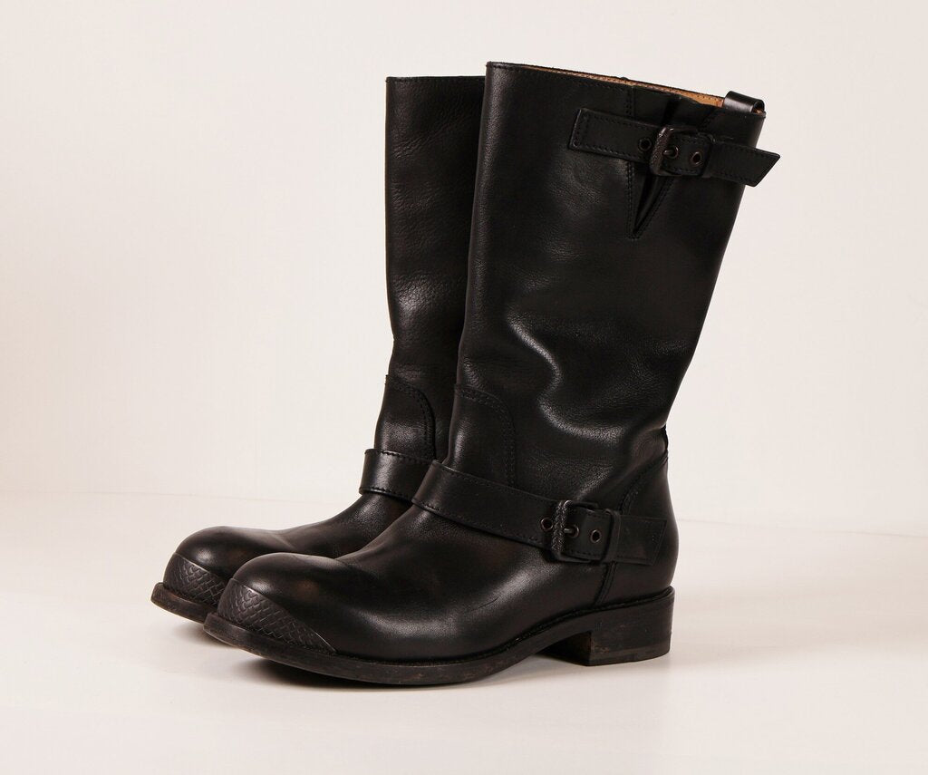 Black Leather Biker Boot (9)