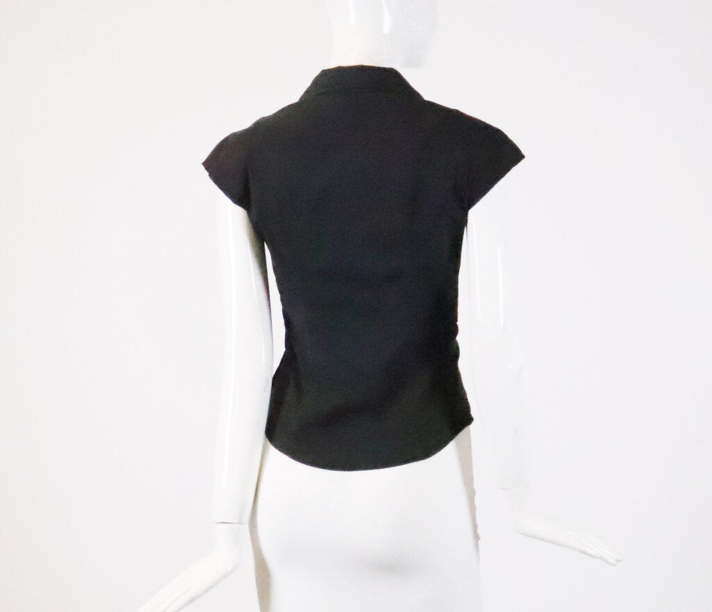 Black Knot Front Collared Shirt (S)