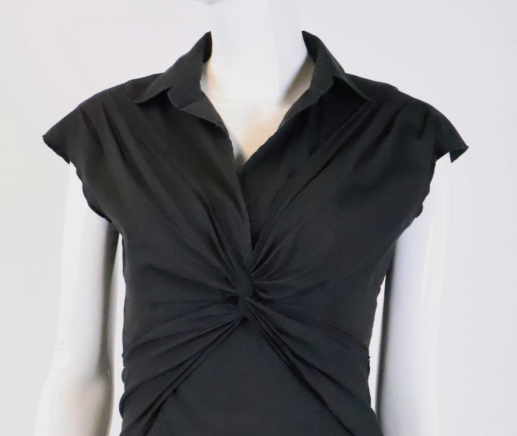 Black Knot Front Collared Shirt (S)