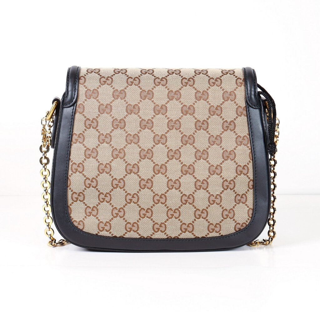 Monogram Canvas with Black Leather Lady Web Bag
