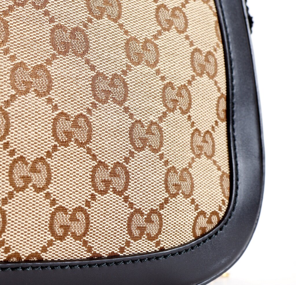 Monogram Canvas with Black Leather Lady Web Bag